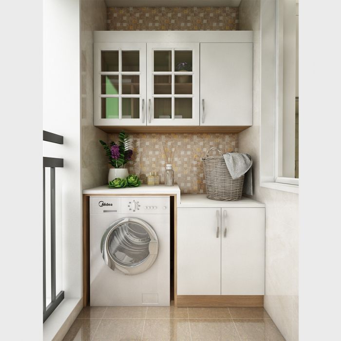 全屋定制 陽臺儲物柜 多層實木